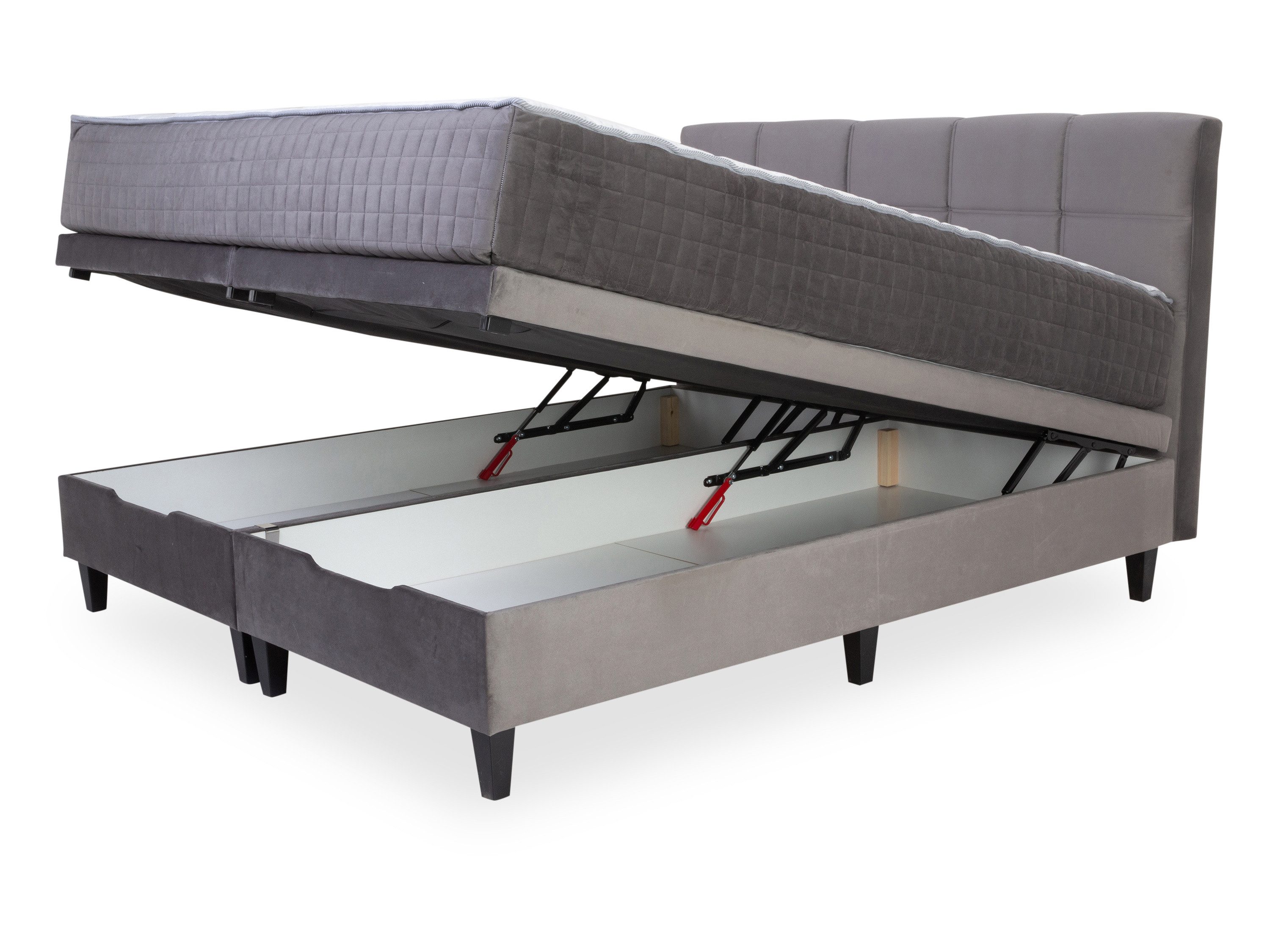 HARPER Boxspringbett Boxbett HARPER SENDAI LF 180x200 cm grau