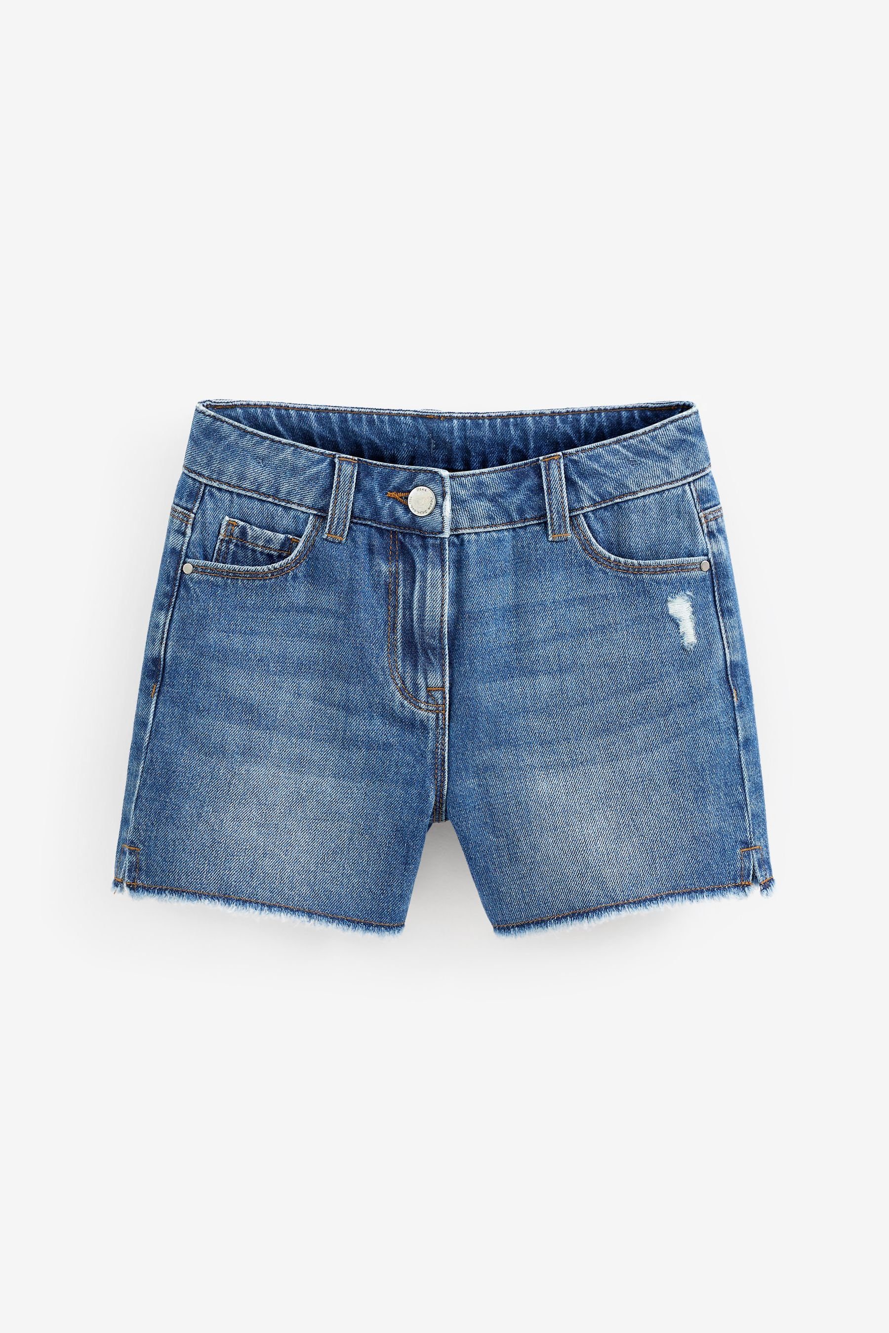 Shorts Längere Shorts mit Fransensaum