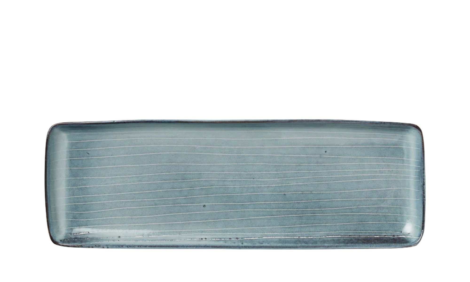 Broste Copenhagen Servierplatte Broste Copenhagen Nordic Sea Quadratischer Teller Steingut Soft Blue, Steingut