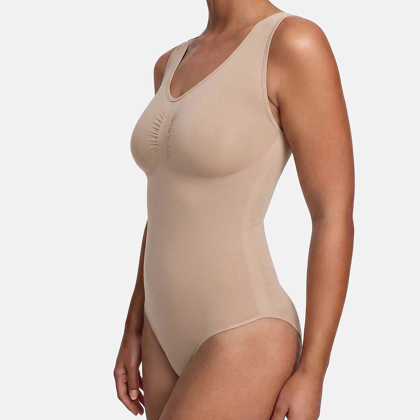 cfab (creamy fabrics) Shaping-Body Tank Bodysuit Sculpting Shapewear mit String-Beige-XS (1-tlg)
