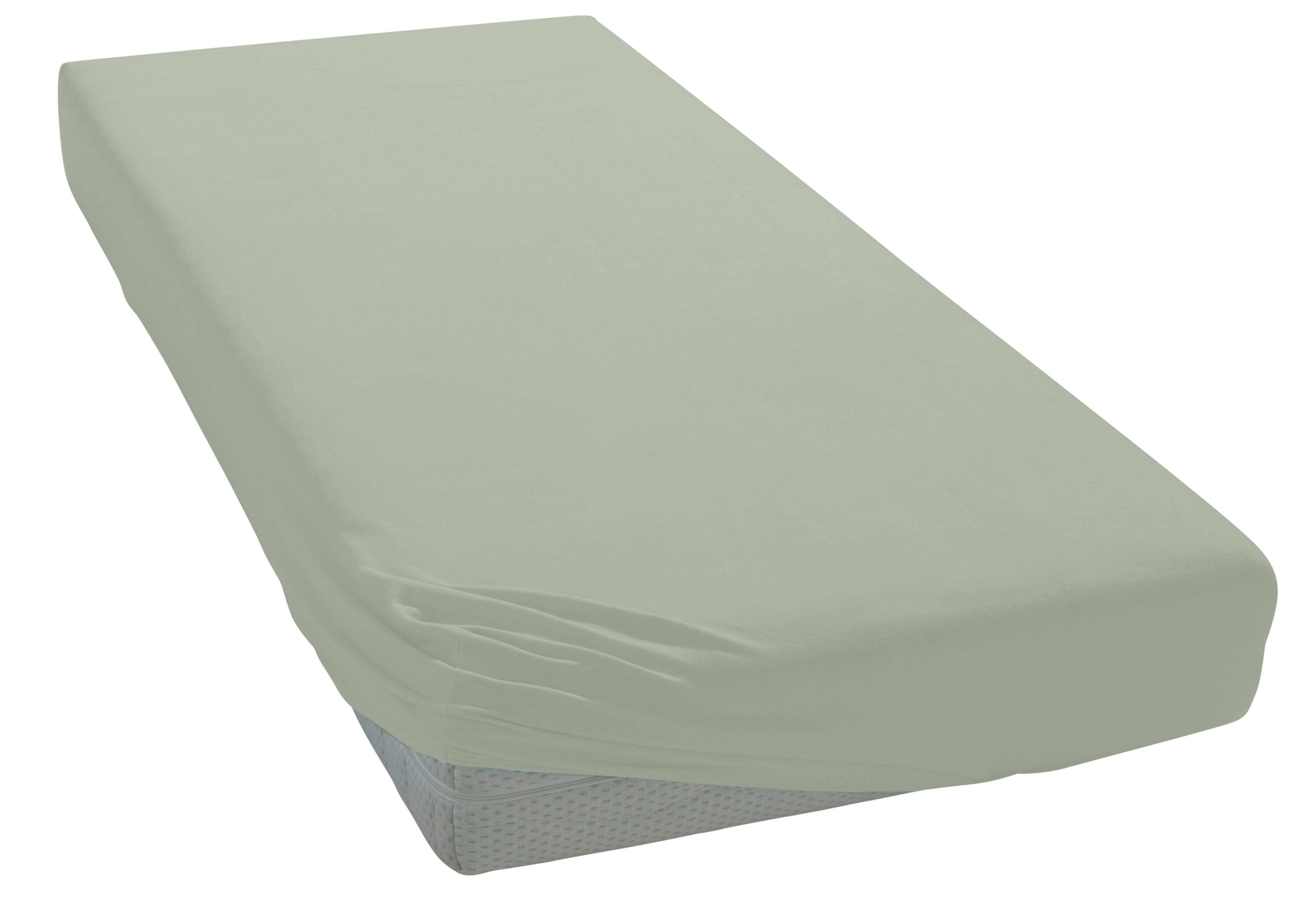 OTTO home Spannbettlaken MATILDA Jersey 160 g/m², 97% Bio-Baumwolle 3% Elasthan, Bettlaken, Jersey, Gummizug: rundum, (1 Stück), Bettlaken Bio-Baumwolle, für Matratzen bis 30cm Höhe, perfekter Sitz