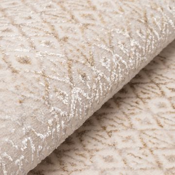 Teppich Glänzender eleganter Teppich in beige, TeppichHome24, rechteckig, Höhe: 5 mm