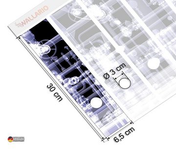 Wallario Etiketten Transparente Maschine unter Röntgen mit Zahnrädern und Rohren, Ordnerrücken-Sticker in verschiedenen Ausführungen