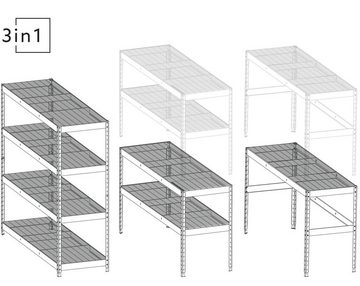 TRIZERATOP Mehrzweckregal Regal 180x150x50 4 Böden Gitterboden 200kg/Boden