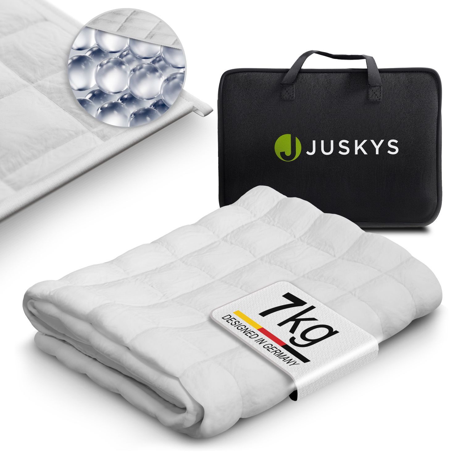 Juskys Gewichtsdecke, Füllung: Glasperlen, Schichten, gegen günstig online kaufen
