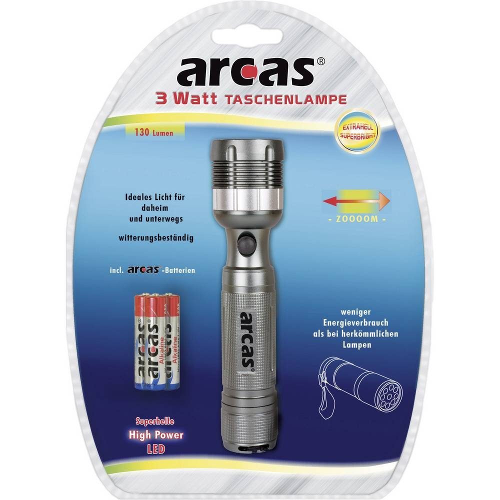 Arcas Taschenlampe 3 W Zoom LED-Taschenlampe 30700015