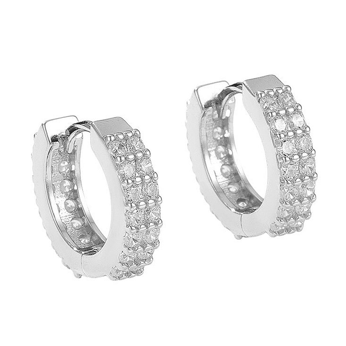 KARMA Paar Creolen Sterling Silber 925 Kristall Damen Ohrringe modern (Gesc günstig online kaufen