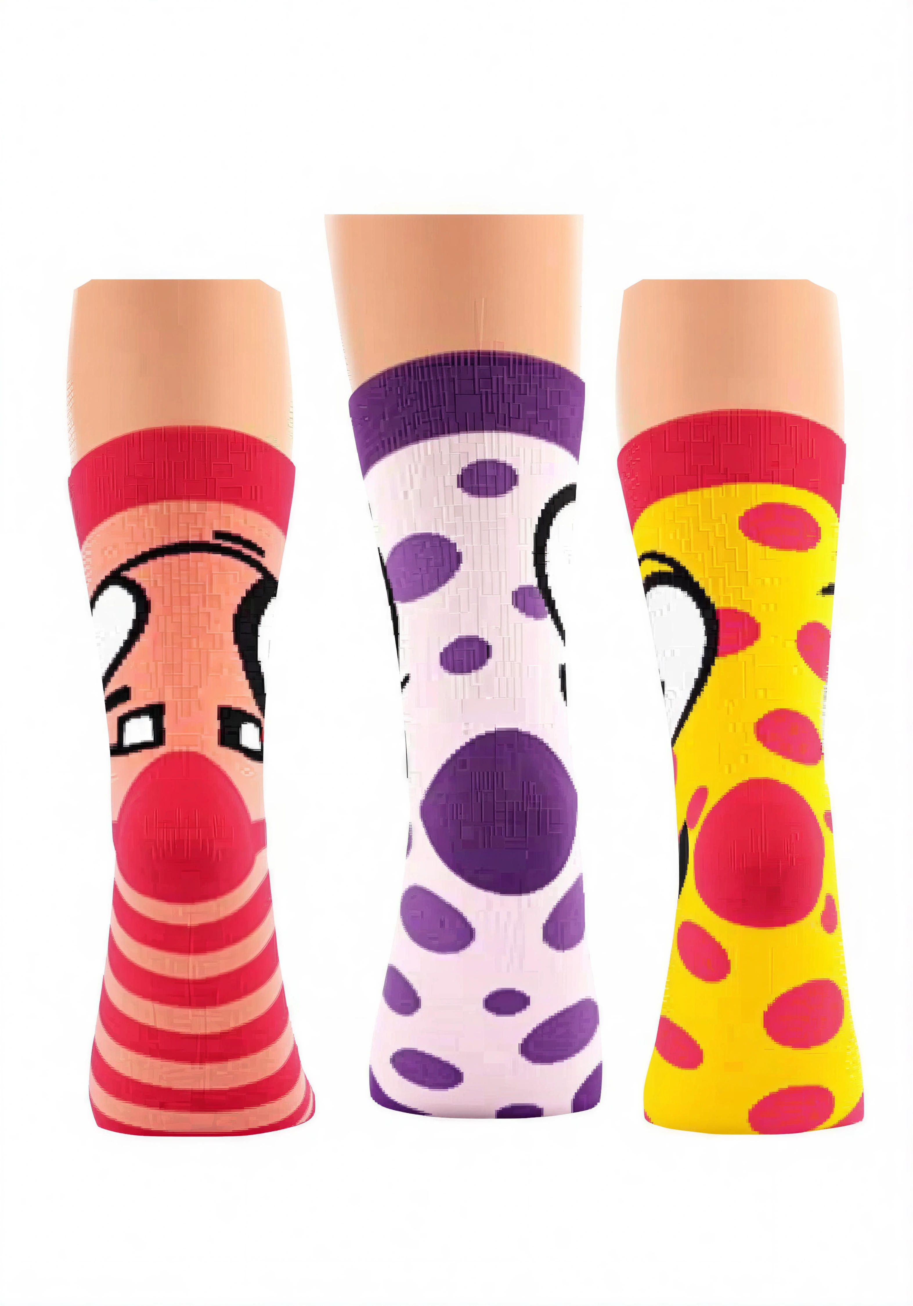 Riese Strümpfe Kurzsocken „FACE“ (Set, 3-Paar) aus hautfreundlicher Baumwolle