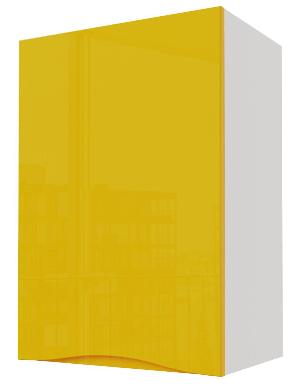 Feldmann-Wohnen Klapphängeschrank Napoli (Napoli) 50cm Front-, Korpusfarbe und Ausführung wählbar grifflos 1-türig RAL 1021 rapsgelb Hochglanz