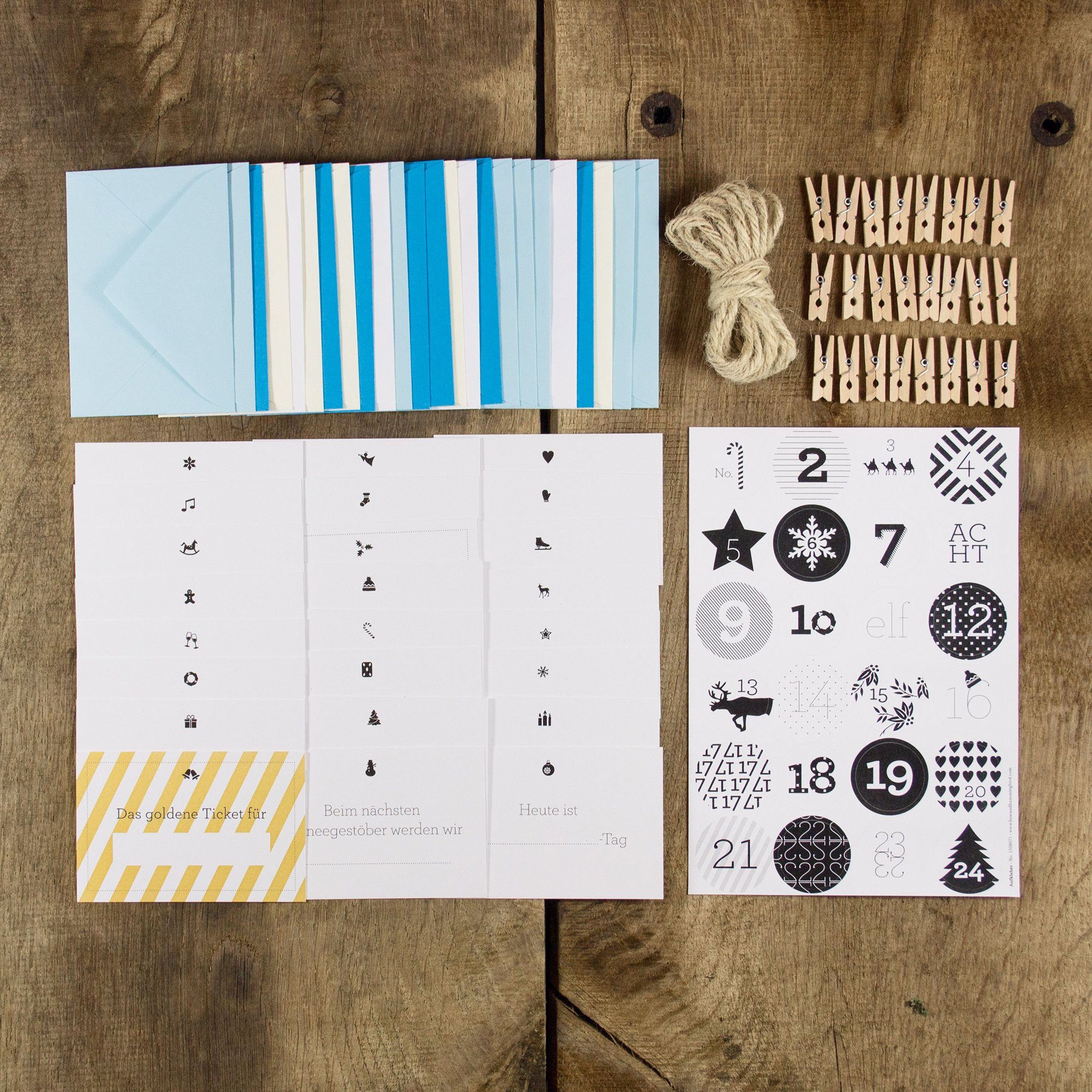 Bow & Hummingbird Adventskalender Adventskalender Set Eisblau, DIY