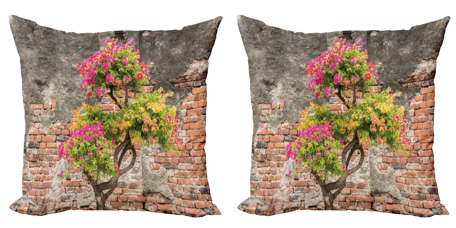 Kissenbezüge Modern Accent Doppelseitiger Digitaldruck, Abakuhaus (2 Stück), Blumen Blühend Baum-Wand
