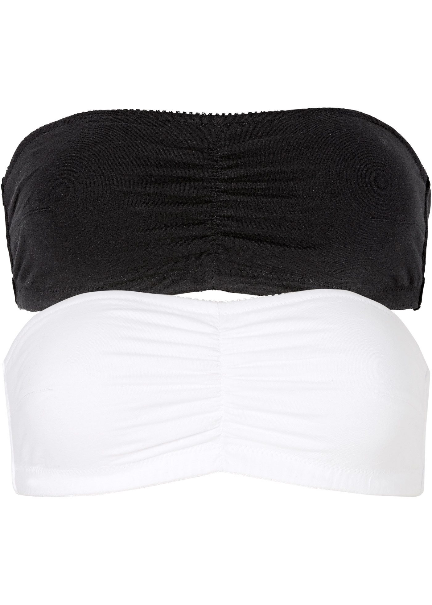 bonprix Bandeau-BH (Packung, 2-tlg) trägerlos, mit verspielter Raffung