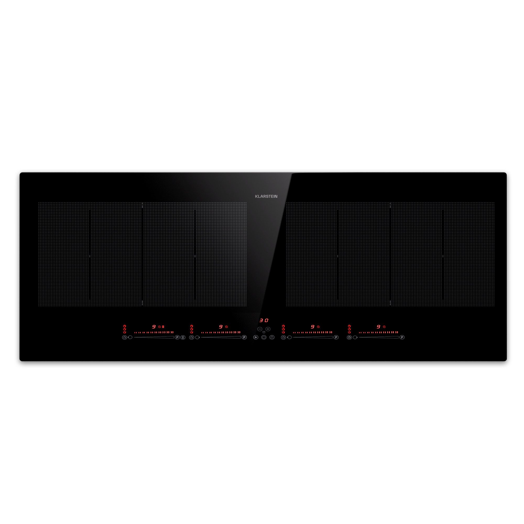 Klarstein Induktions-Kochfeld Masterzone CP14-Mstrzone-90SF-B, Варочные панели 4 Zonen 2 Flex Timer Touch Einbau Küche
