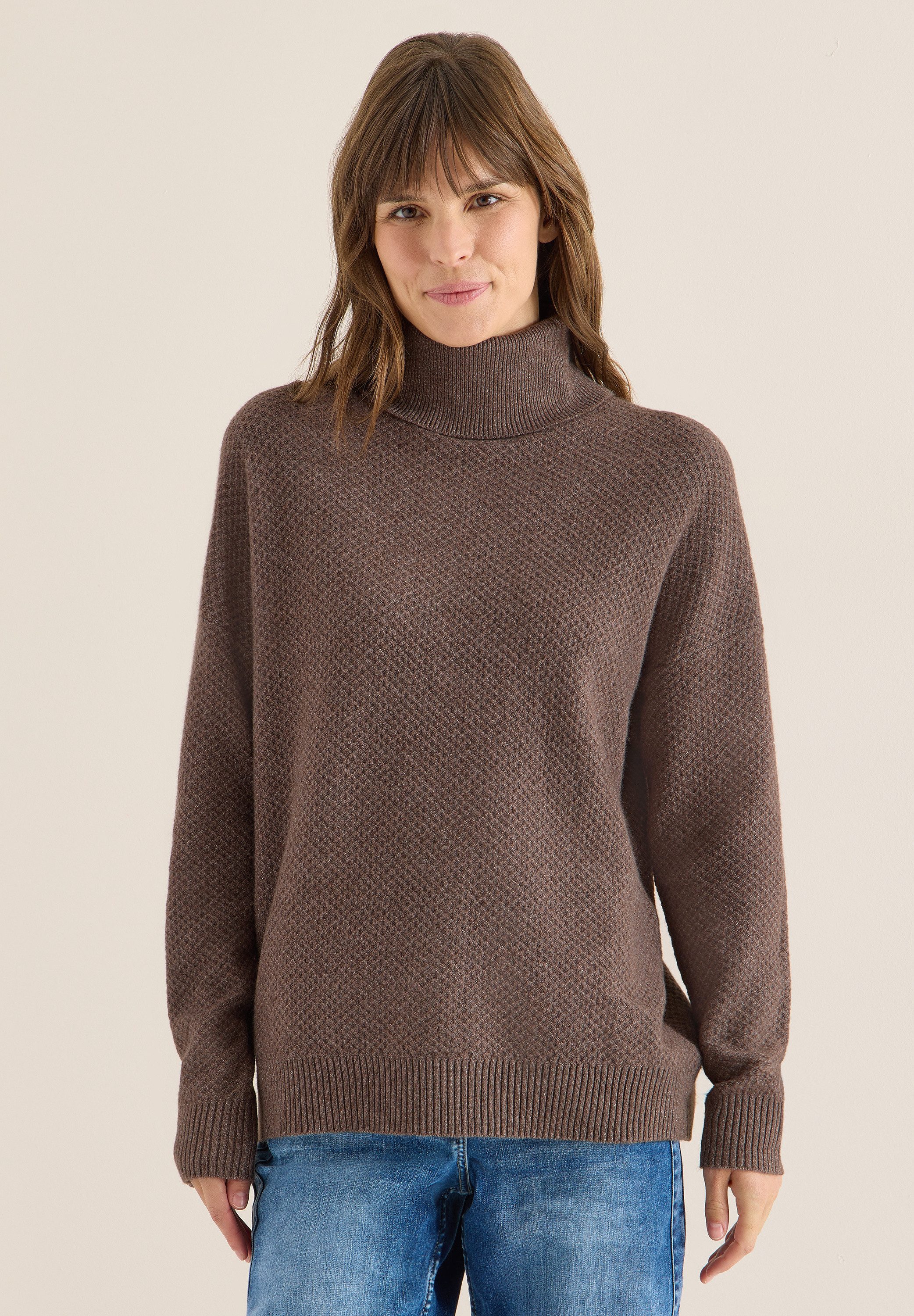STREET ONE Rollkragenpullover aus Baumwolle mit Stretchanteil günstig online kaufen