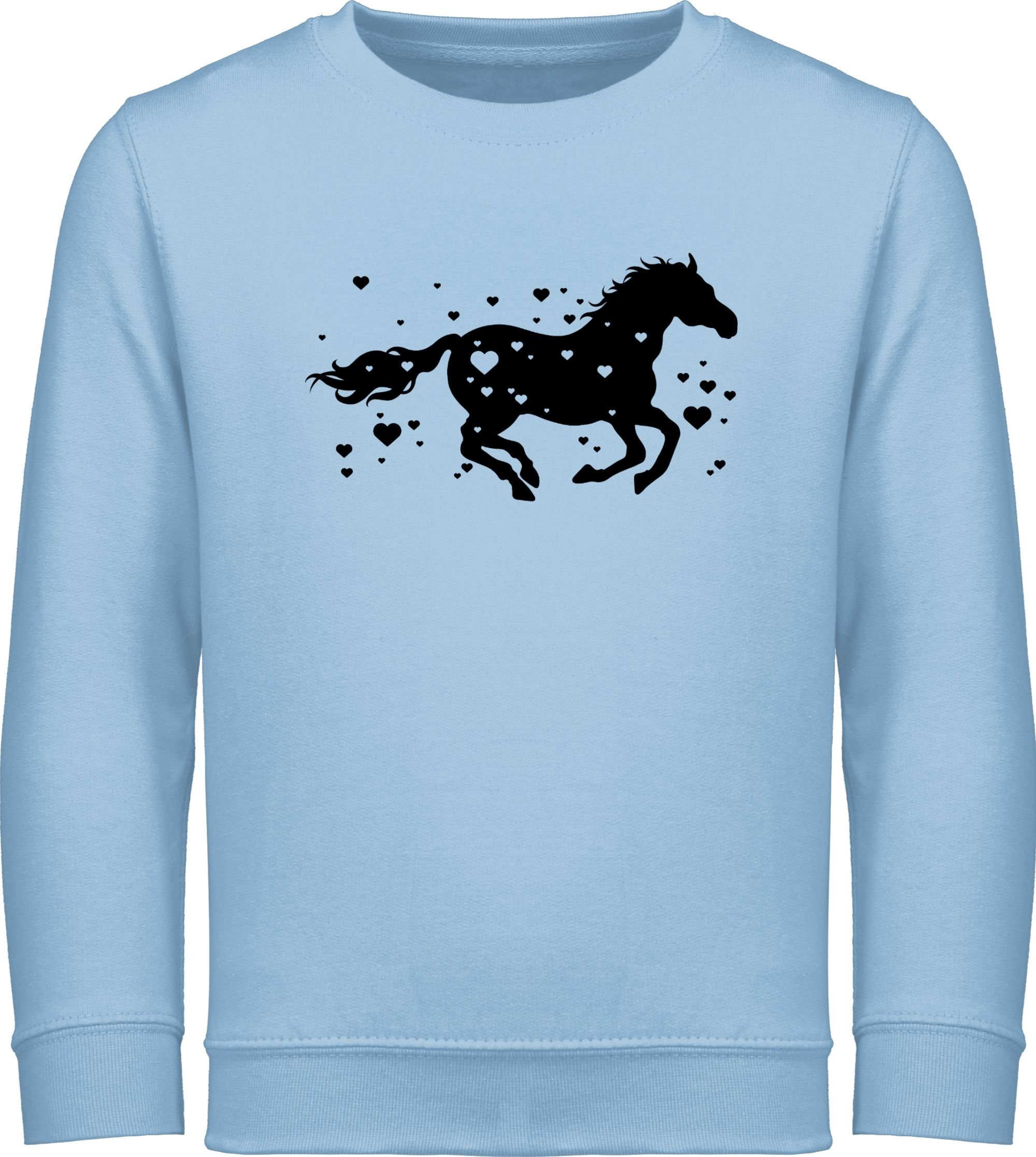 Pferde Shirtracer 2 Hellblau Sweatshirt Reiten Pferd Laufendes Pferd