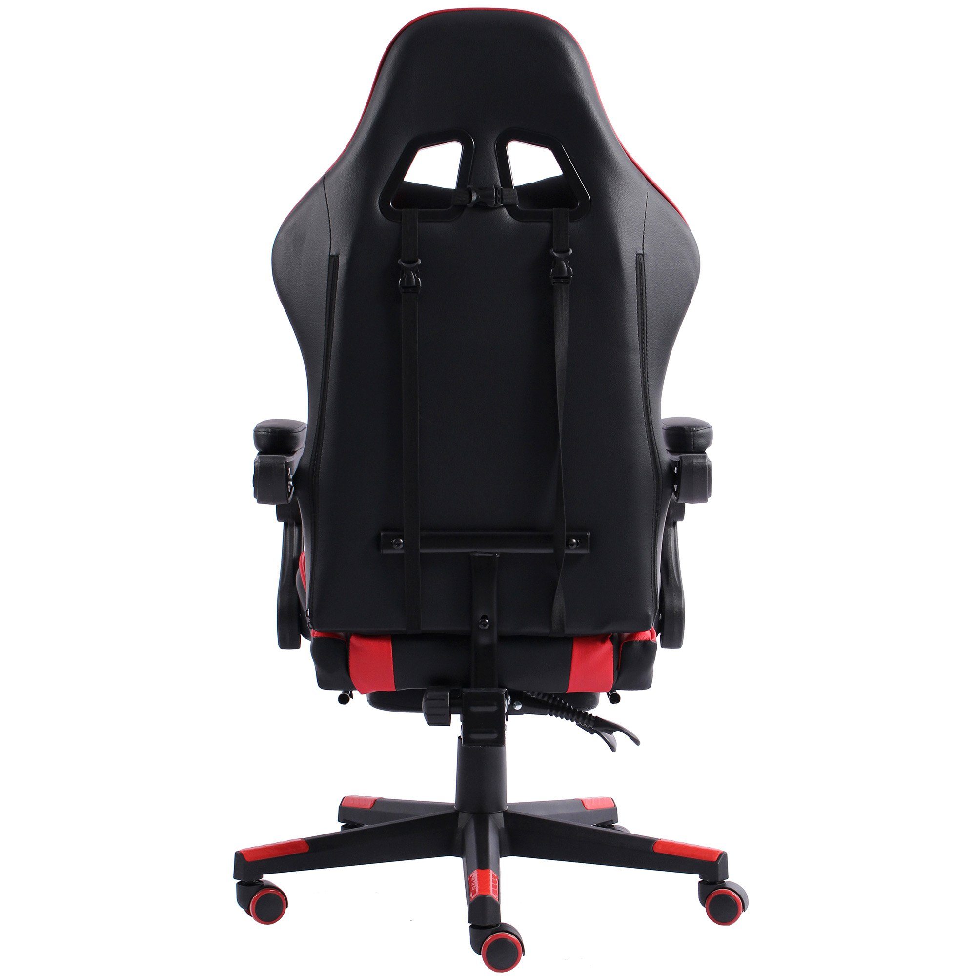 TRISENS Drehstuhl Arijus (1 Stuhl mit Chefsessel Bürostuhl Racing-Design Schwarz/Rot-Schwarz im Fußstütze Gaming Stück)