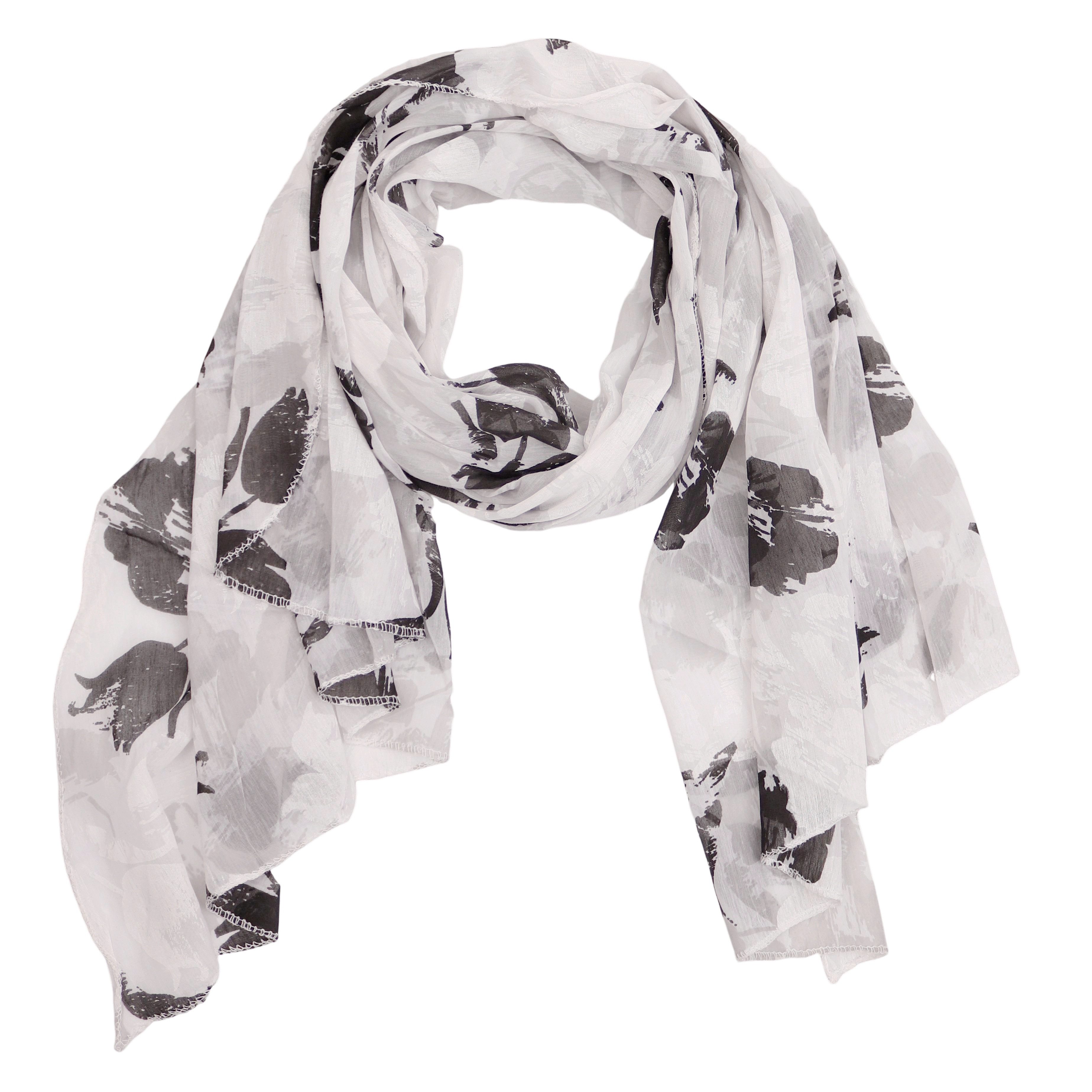 MIRROSI Modeschal Asymmetrischer Schal, Made in Italy 20% Seide 80% Baumwolle, (Ca.170x77cm; leicht und bequem), Damen Halstuch ideal für Frühling, Sommer und Herbst