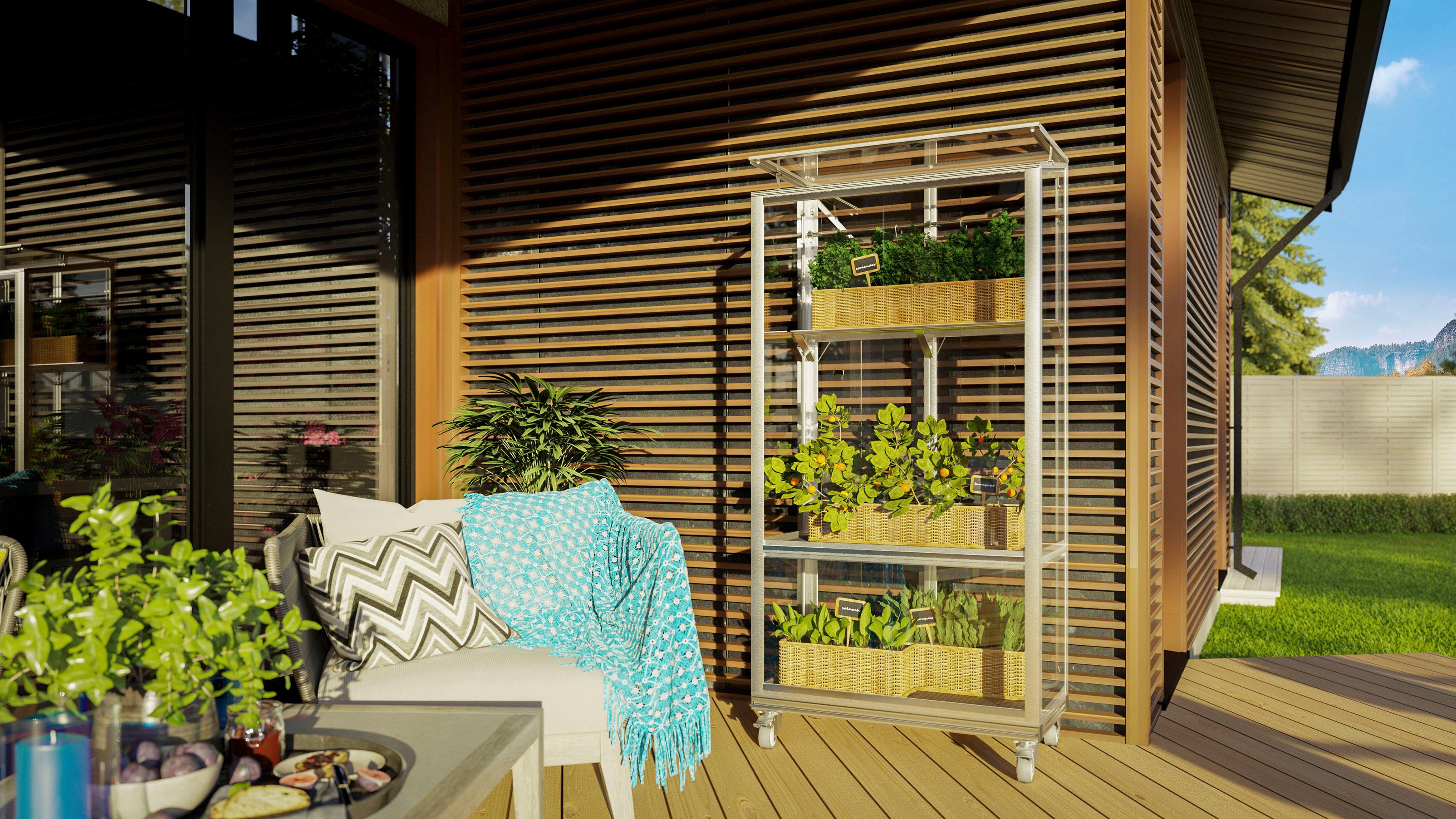 Vitavia Gewächshaus Stad Balkongewächshaus, BxTxH: 81 x 42,8 x 168,2 cm, Balkongewächshaus inkl. Rollen, Boden und Regal