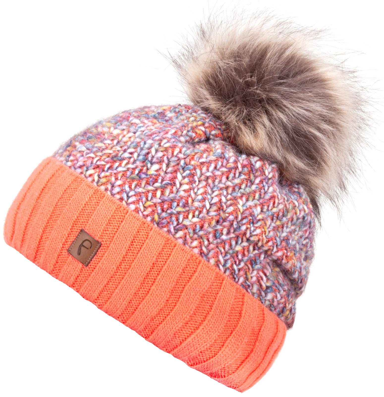 Faera Bommelmütze Wintermütze Damen Herren Mütze Beanie Haube gefüttert Bommelmütze