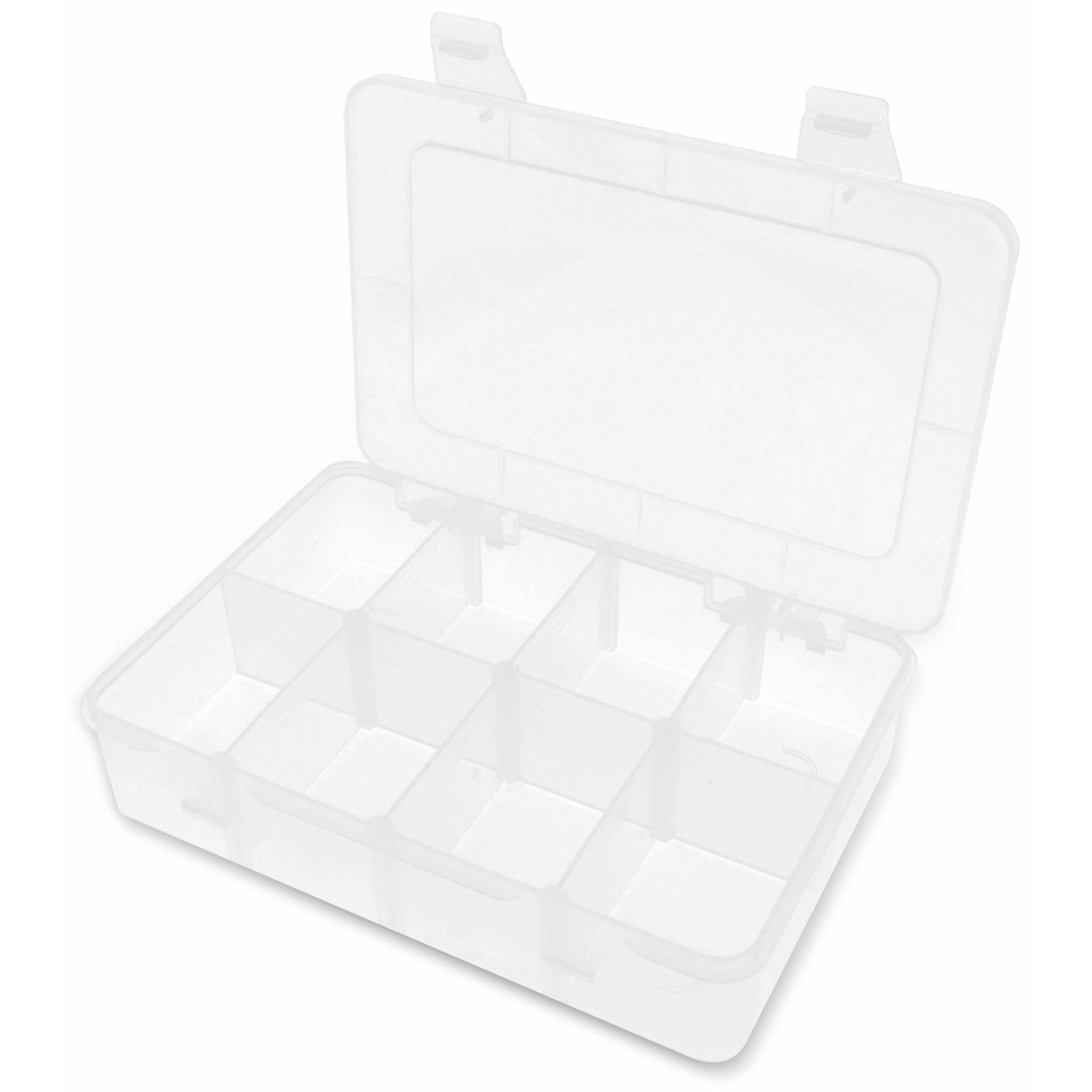 Sortimentskasten Sortimentsbox, 185x125x42, 8 Fächer, variabel, PP, transparent