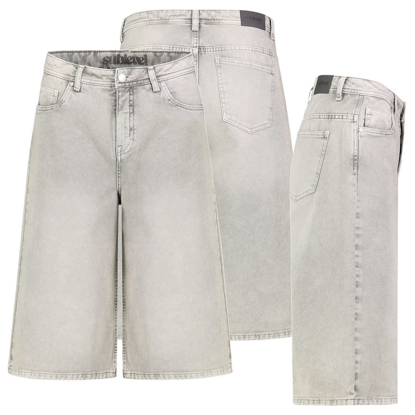 SUBLEVEL Bermudas Damen Jeans Shorts Bermuda Kurze Hose Short Denim Baggy 5-Pocket-Style