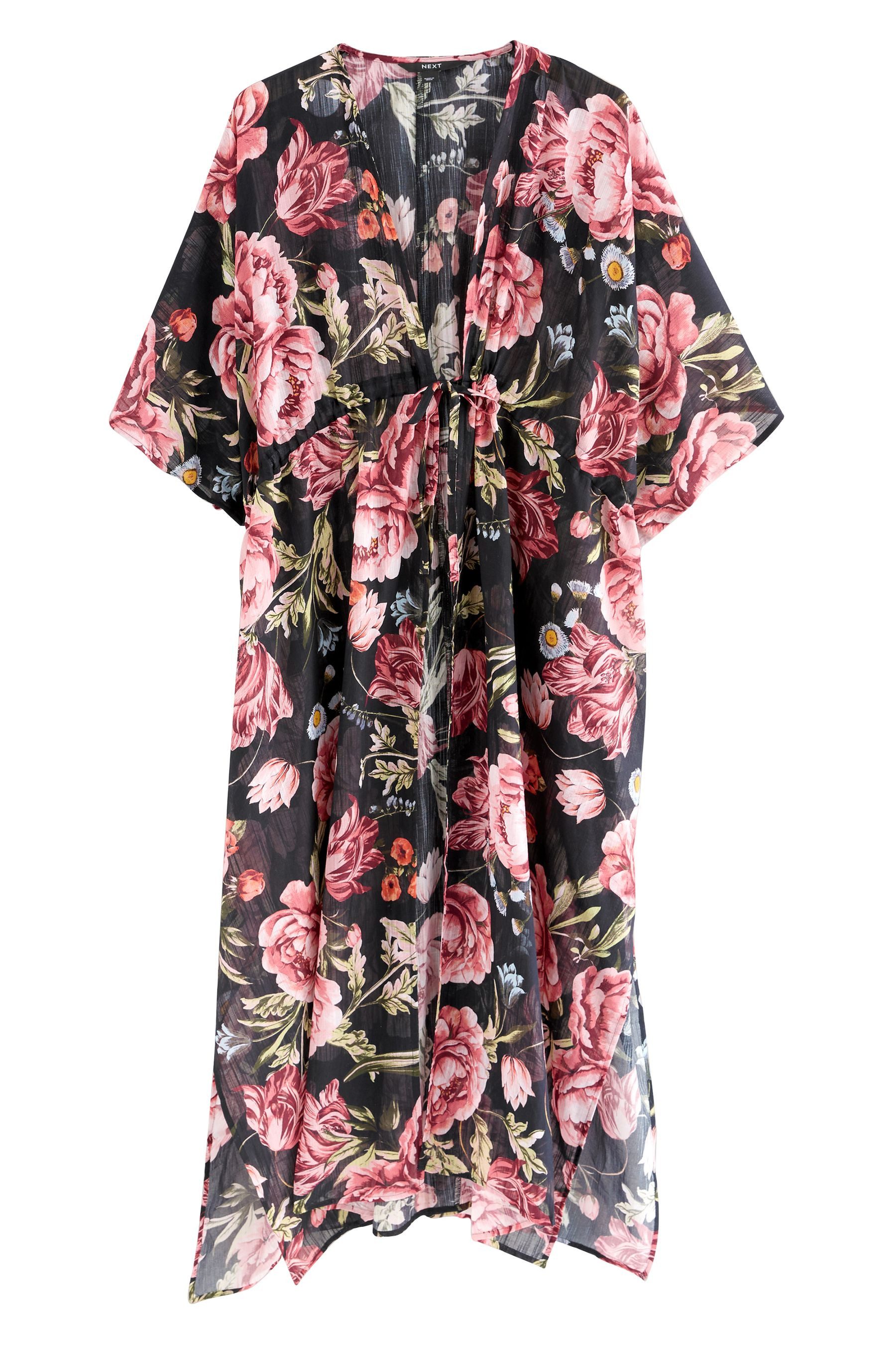 Next Blusenkimono Maxi-Cover-up mit Bindegürtel aus 100 % Baumwolle (1-tlg) günstig online kaufen
