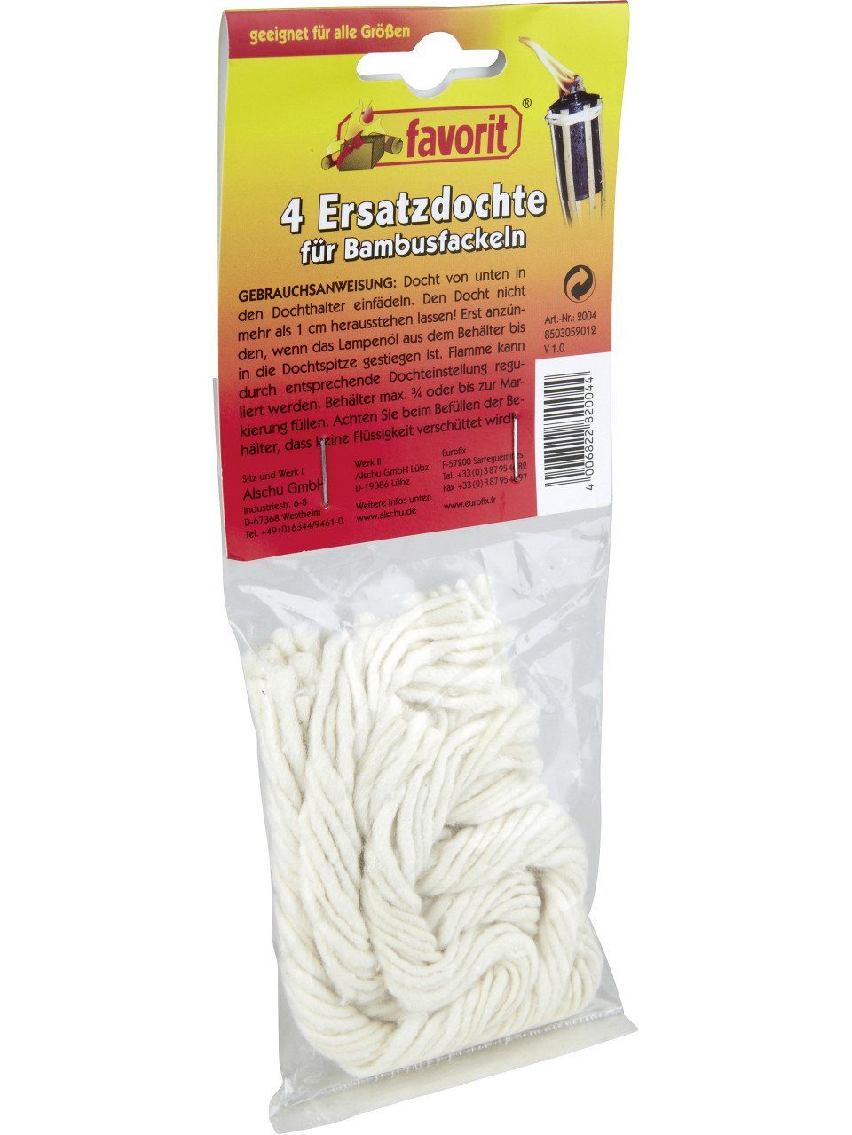 favorit Formkerze Favorit Ersatzdochte für Bambusfackeln, 4er Pack