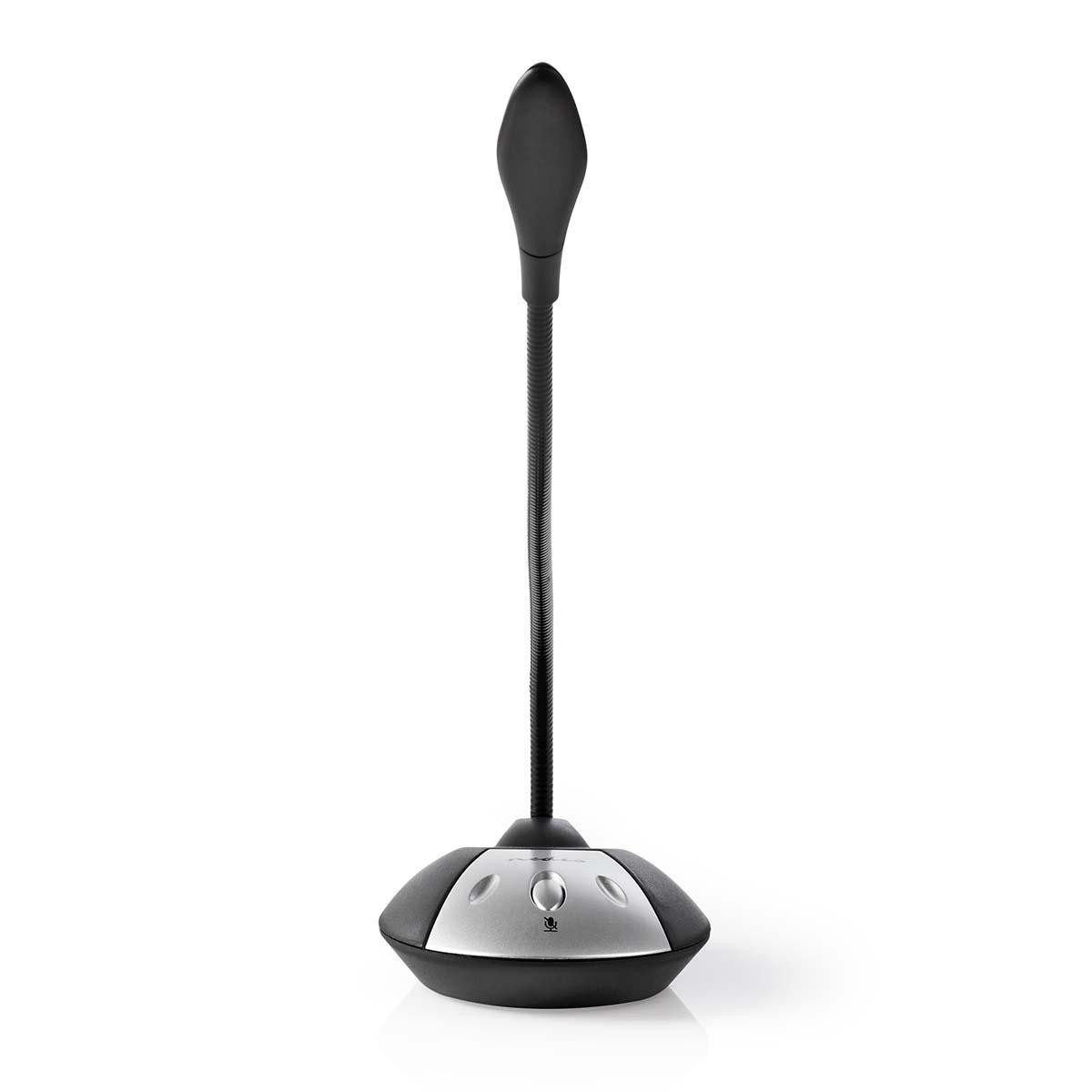 Nedis Mikrofon MICDU100BK (1-tlg), home office, klare aufnahmen, mute und kopfhörerbuchse