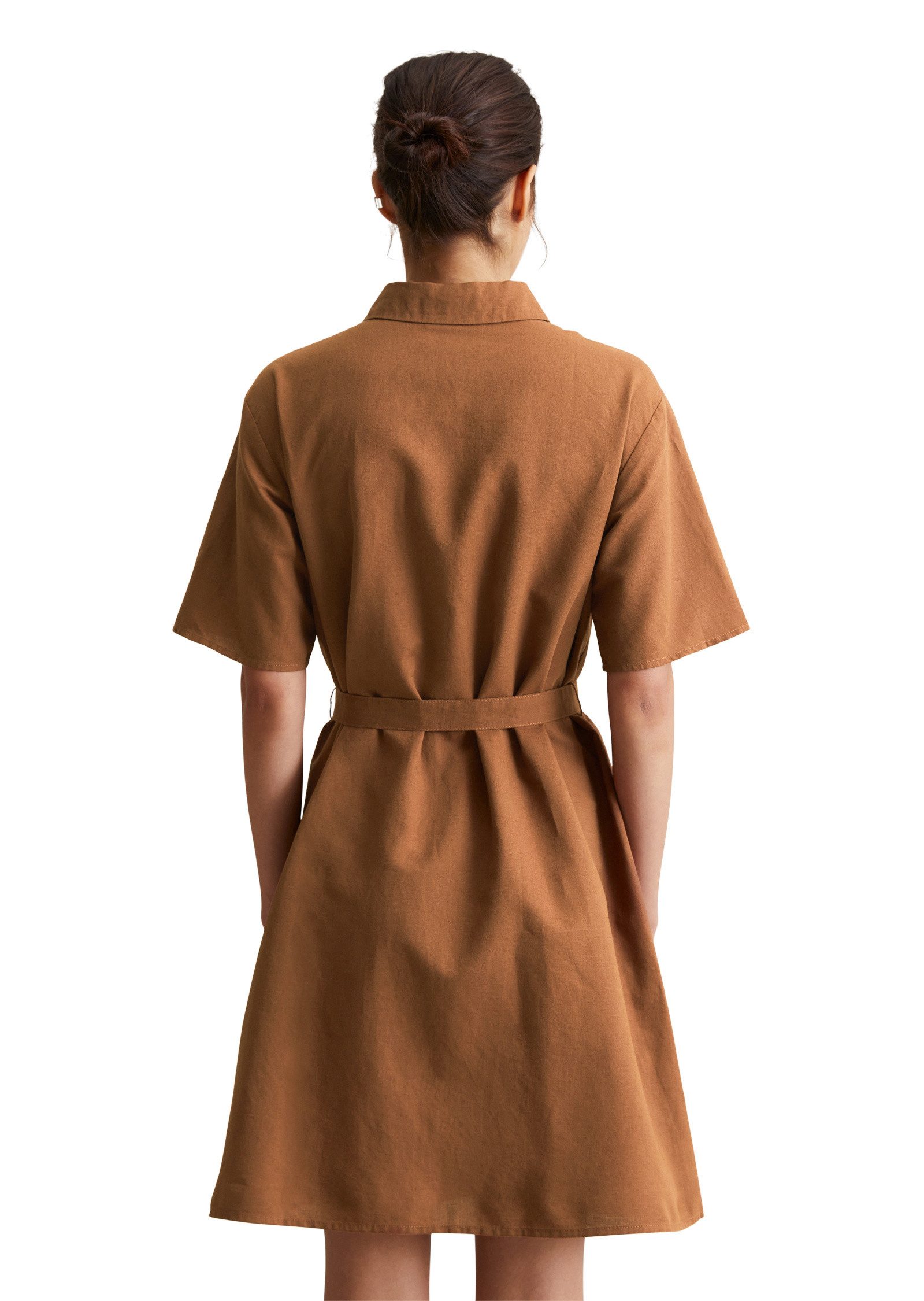 Marc O'Polo DENIM Hemdblusenkleid aus Leinen-Baumwolle-Mix