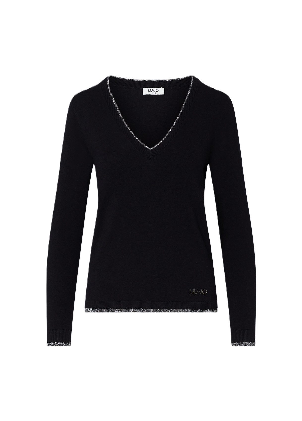 Liu Jo Strickpullover ECS MAGLIA CHIUSA M/L - Viskose Pullover mit Lurex
