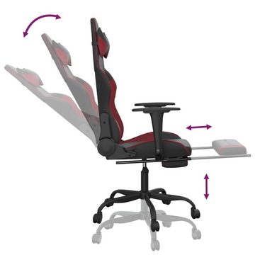 vidaXL Bürostuhl Gaming-Stuhl mit Massage Fußstütze Schwarz Weinrot Kunstleder