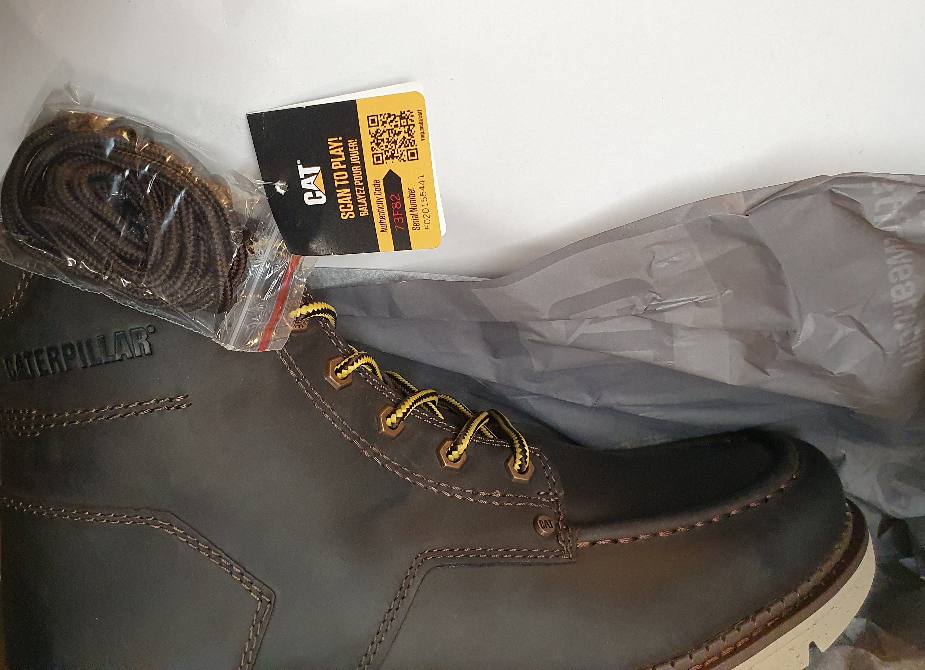 CAT CATERPILLA Leder Stiefel Herren Covert Demitasse Boots braun Schnürboots aus echtem Leder