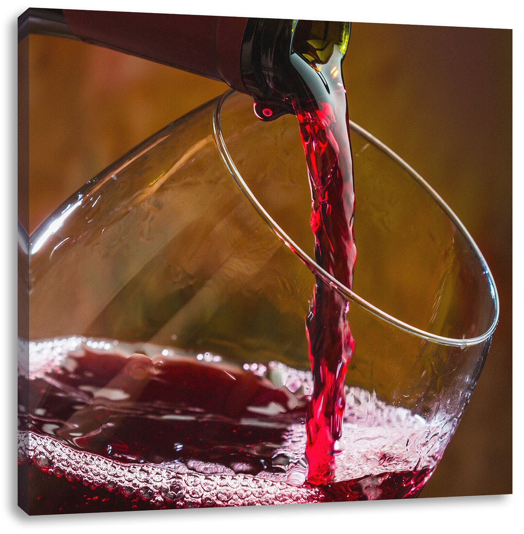 Pixxprint Leinwandbild Edler Rotwein, Edler Rotwein (1 St), Leinwandbild fertig bespannt, inkl. Zackenaufhänger