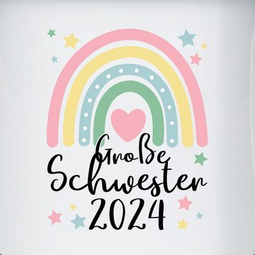 Shirtracer Tasse Große Schwester Geschenk 2024 Regenbogen Big Sister, Stahlblech, Große Schwester