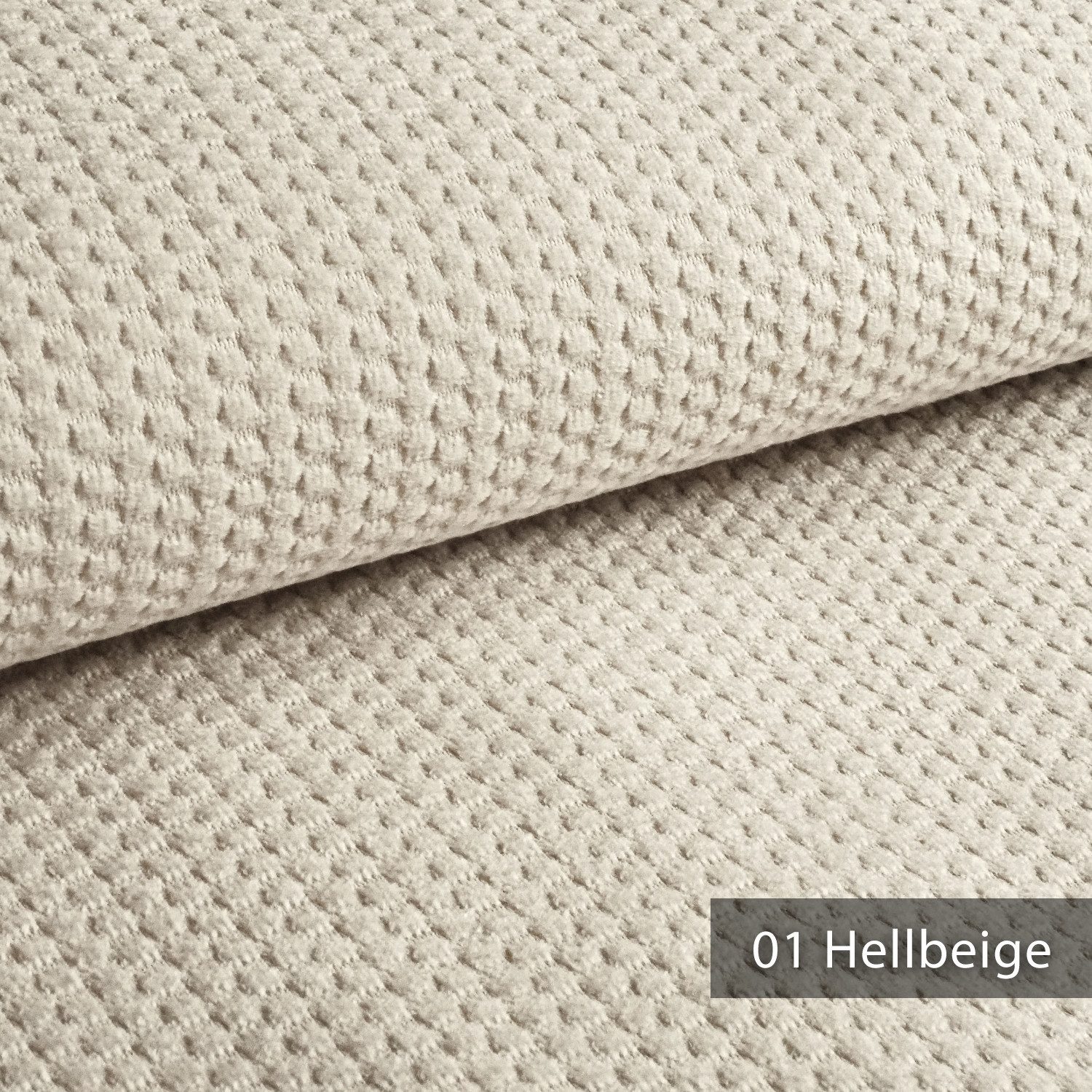 novely® Stoff MAKAO Ultraweicher Polsterstoff Velours mit Wabenstruktur, Strapazierfähig, Kuschelweich, Meterware, 1lfm