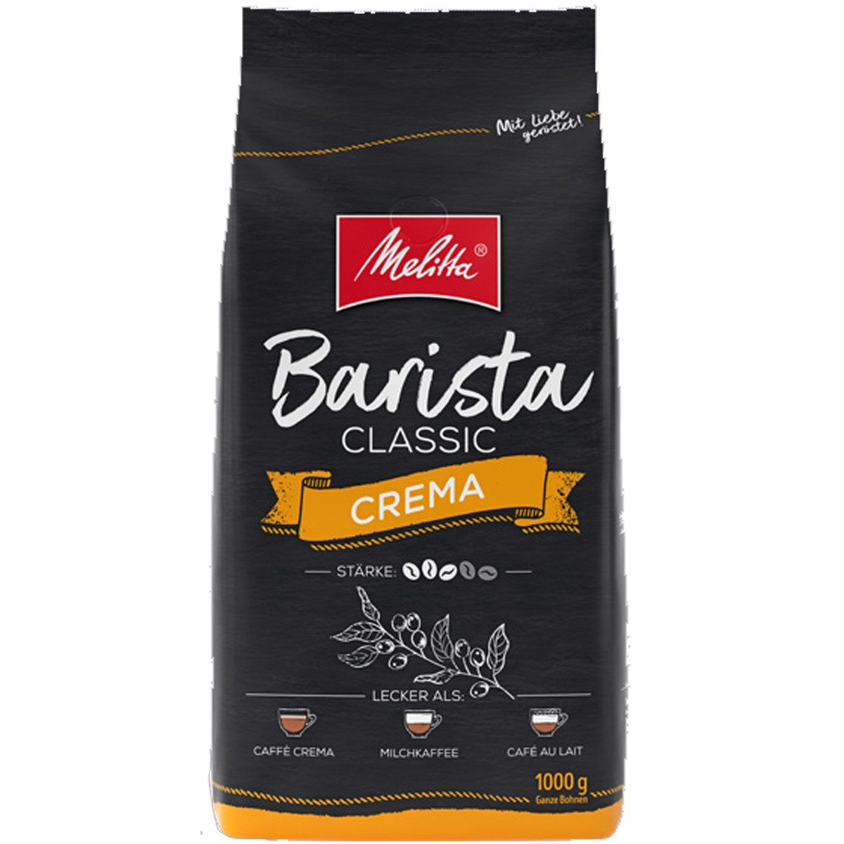 Melitta Kaffee, Melitta Barista Crema Classic ganze Kaffeebohnen Rostkaffee 1000g
