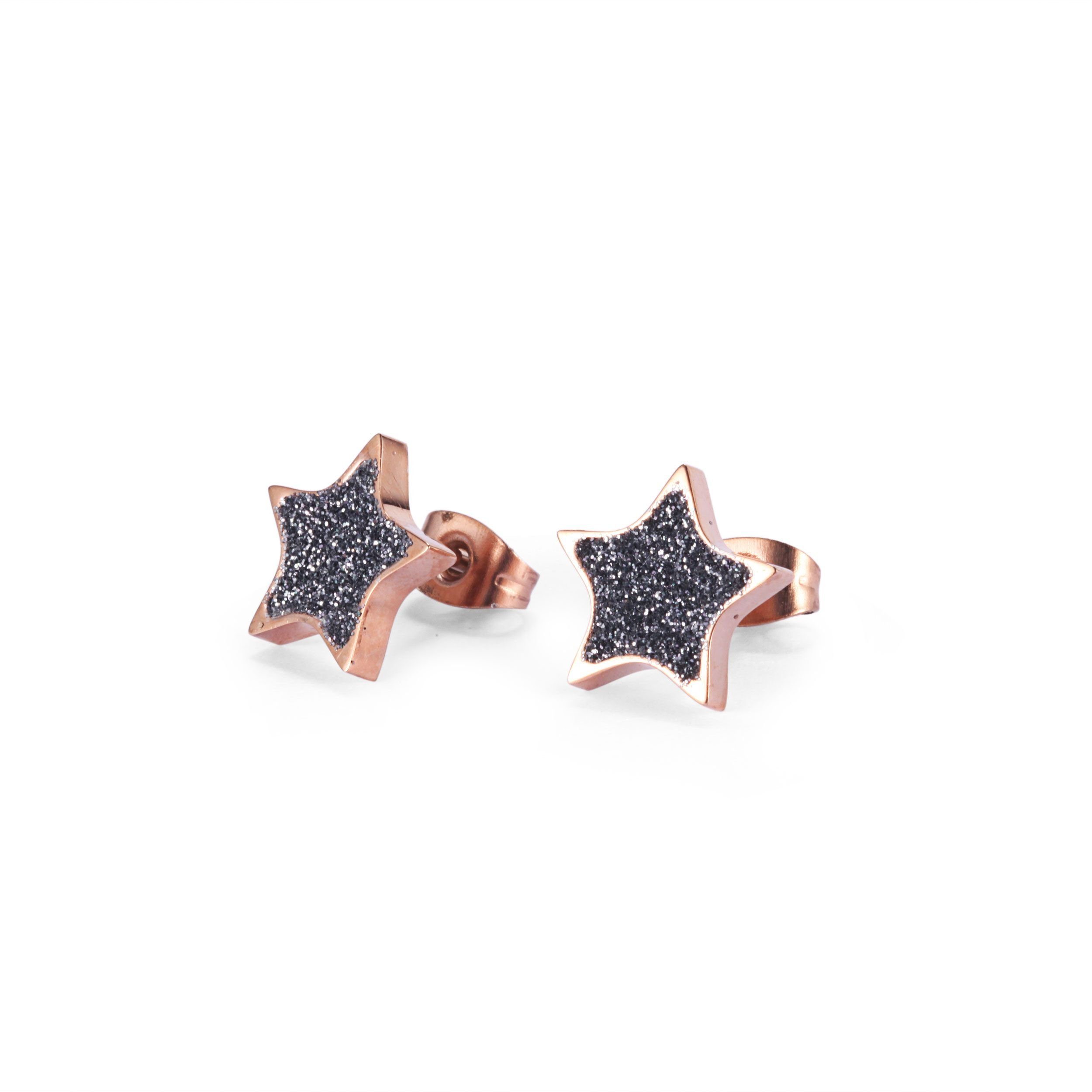 Kingka Paar Ohrstecker Glamour Stardust Stern Ohrstecker "Passion", mit Mineralpulverbeschichtung