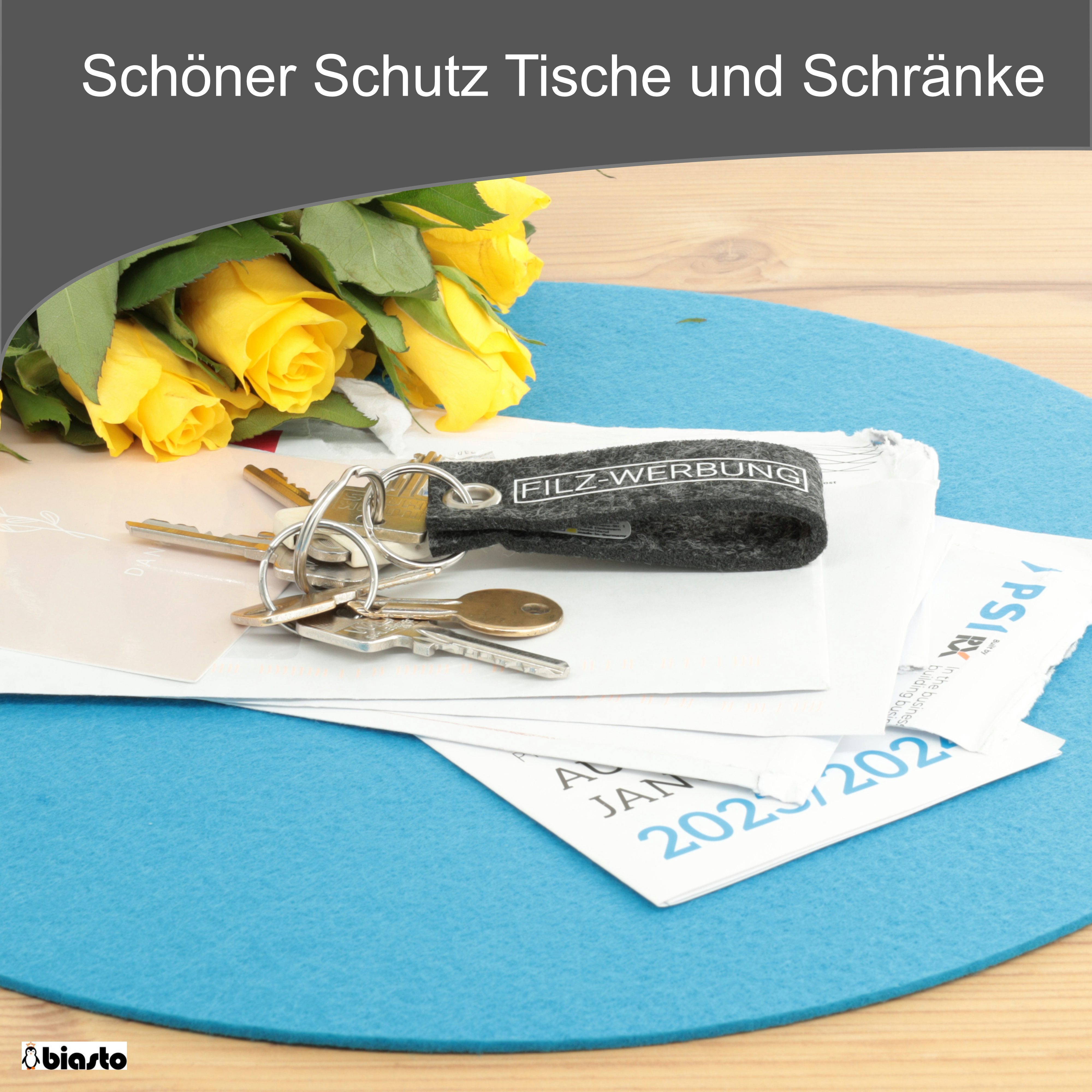 BIASTO Getränkeuntersetzer Runder Filz-Untersetzer, Scheibe, Größenwahl, Farbwahl, Zubehör für Gläser, Vasen, Tassen, Teller, Tische, Gläser, Weingläser, Cocktails, Flaschen, Schalen, Tischdeko, Blumentopf, Inhalt: jeweils 1 Stück, einfach Mix mischen und Wunschkombination bestellen.