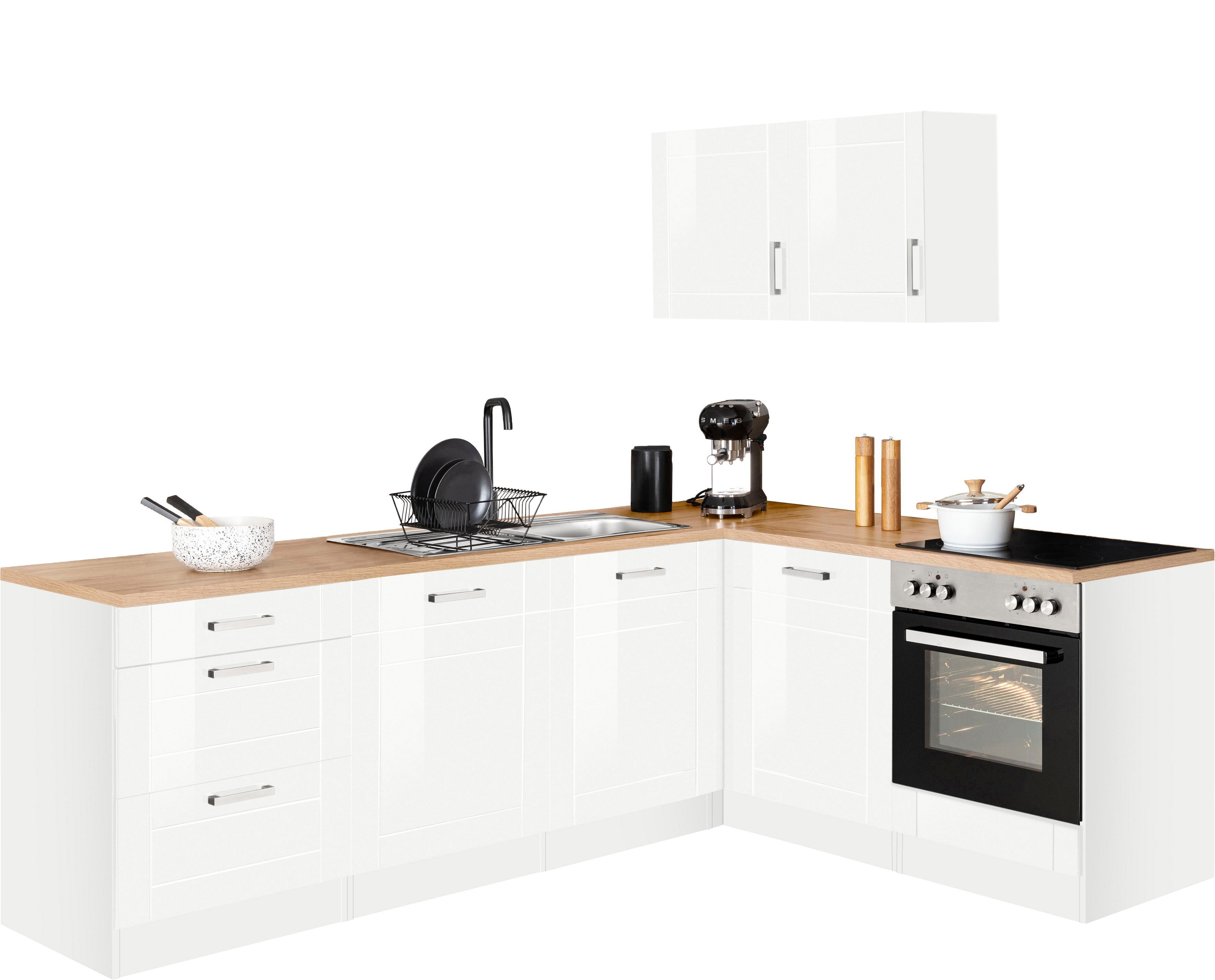 KOCHSTATION Winkelküche KS-Tinnum, ohne E-Geräte, Stellbreite 240/180 cm