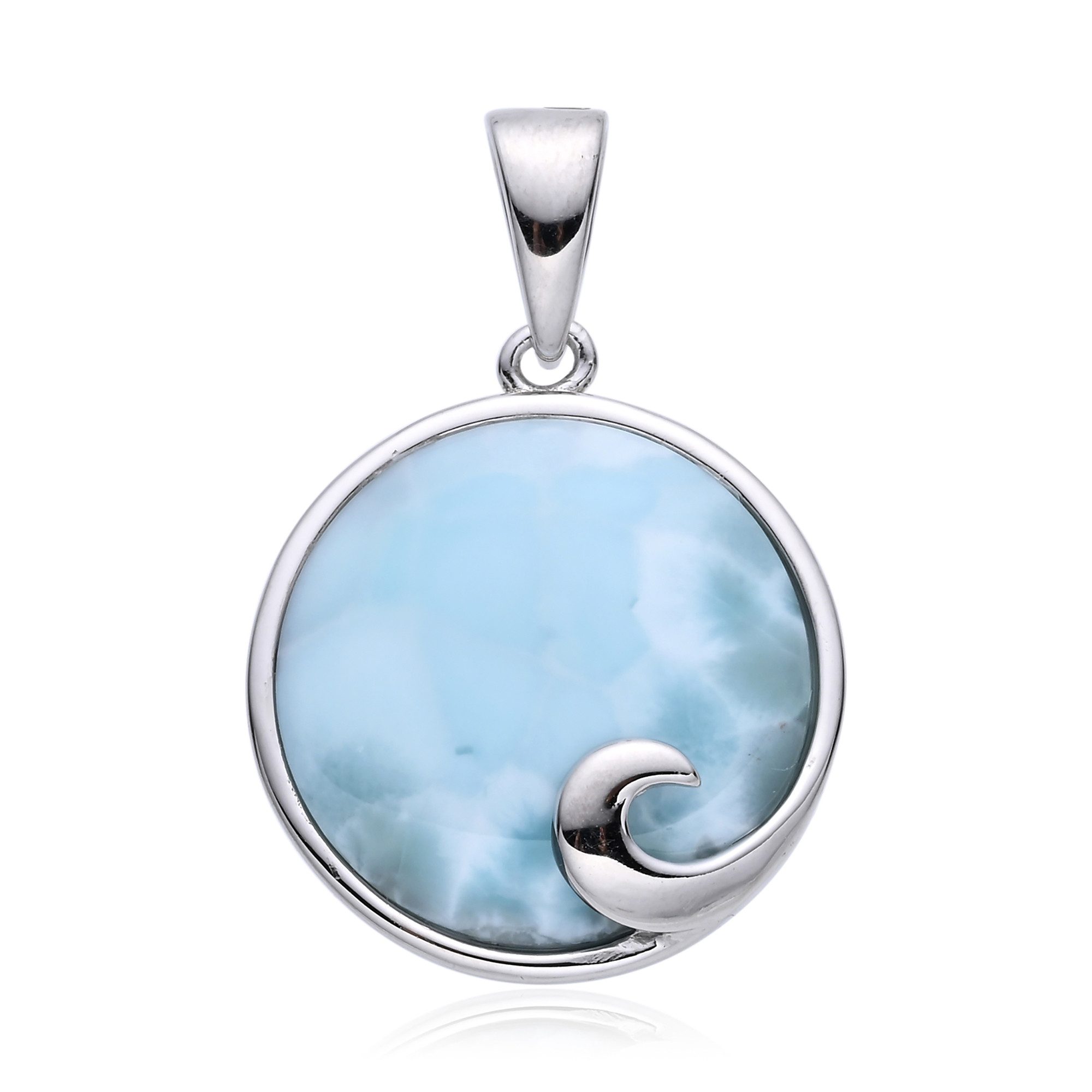 Cavill Kettenanhänger Cavill Sterlingsilber Anhänger Larimar 8,14 ct rund maritim (1-tlg)