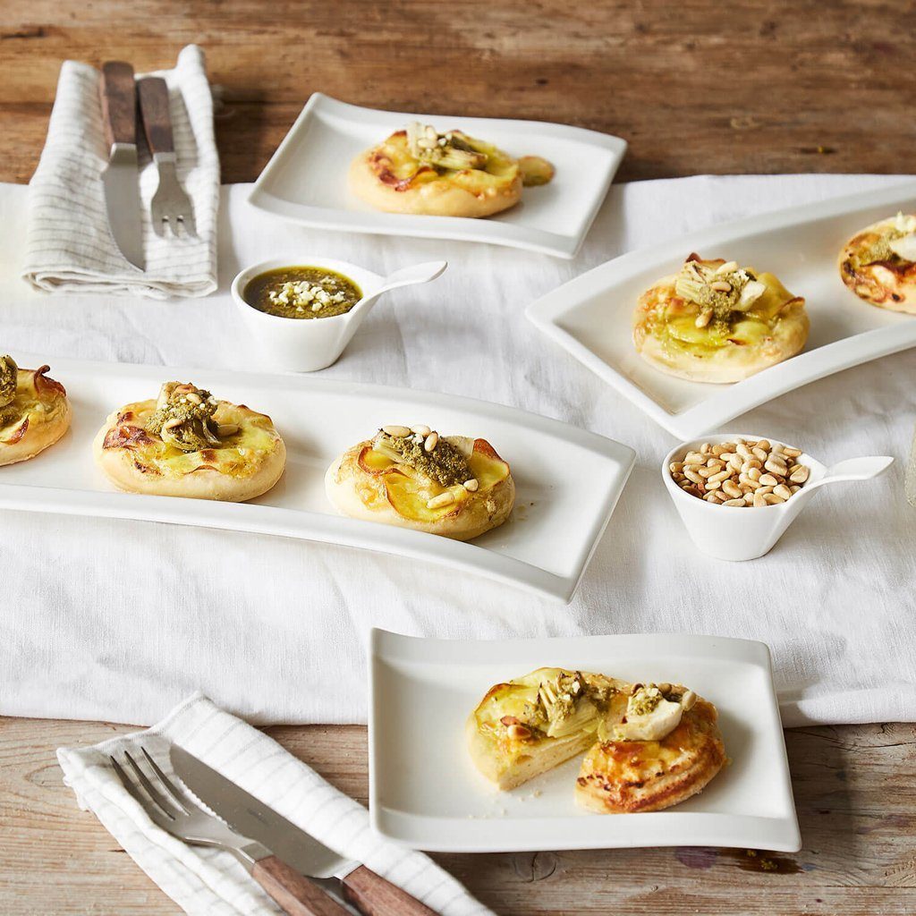 Villeroy & Boch Dipschale NewWave rundes Dipschälchen mit Griff, Porzellan, (1-tlg), Premium Porcelain, 1 Stck, mikrowellensicher,spülmaschinenfest, Made i