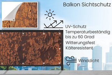 MuchoWow Balkonsichtschutz Rost - Braun - Orange - Metall - Muster - Struktur (1-St) Balkonbanner, Sichtschutz für den Balkon, Robustes und wetterfest