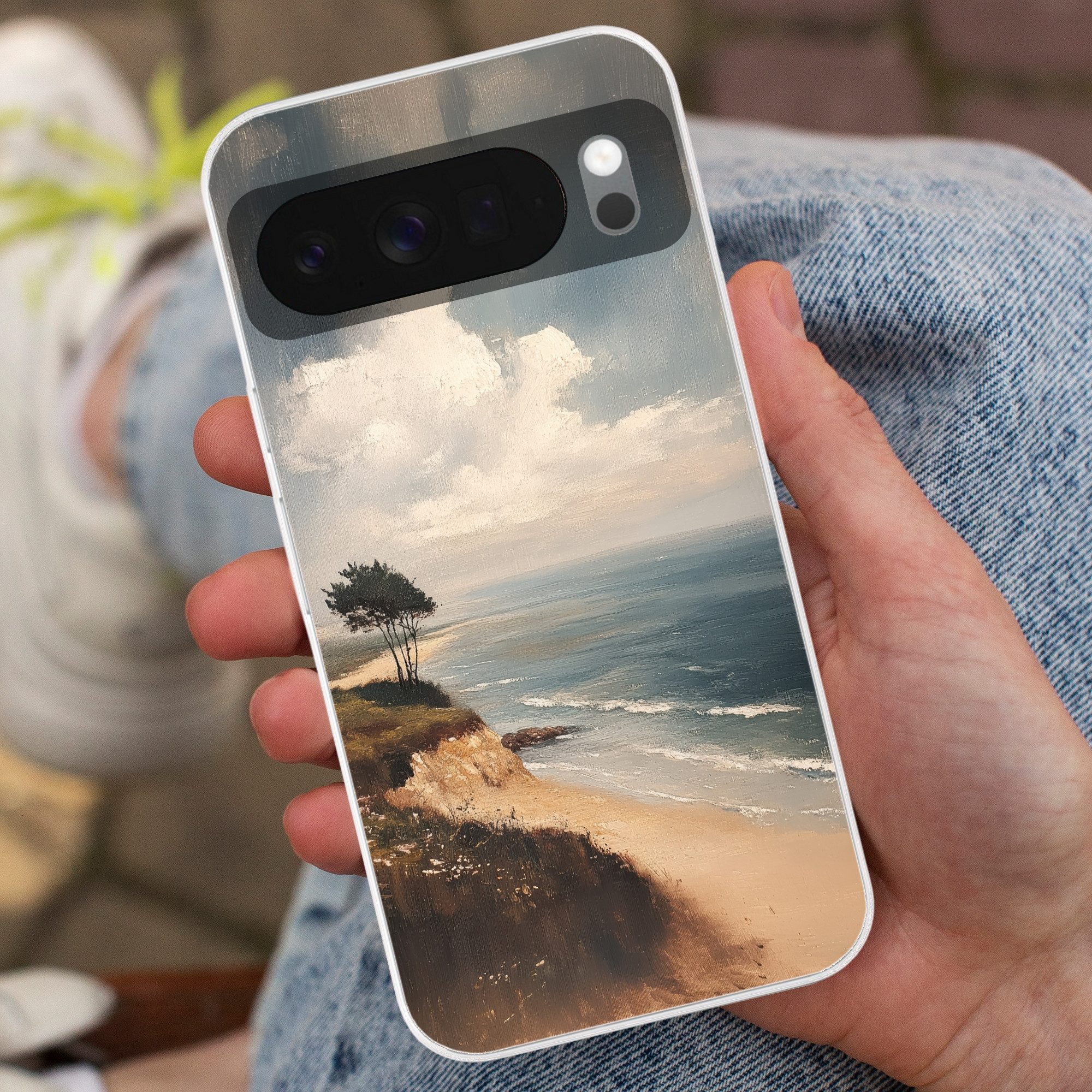 MuchoWow Handyhülle für Google Pixel 10 Klippe - Meer - Baum, Phone Case, Silikon, Schutzhülle Dünn
