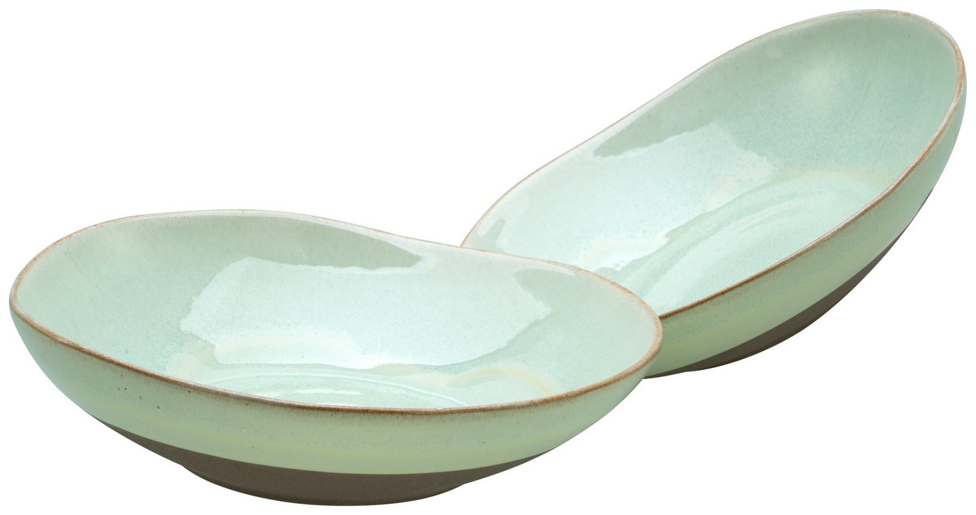 CreaTable Schale Basalt Bio, Pasta Bowl 2-tlg, Steinzeug, (Set, 2-tlg), Organische Form, Jedes Teil ein Unikat