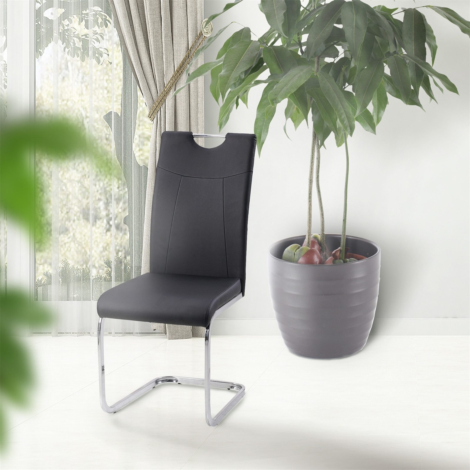 HTI-Living Esszimmerstuhl Esszimmerstuhl Schwarz Kunstleder Kelly günstig online kaufen