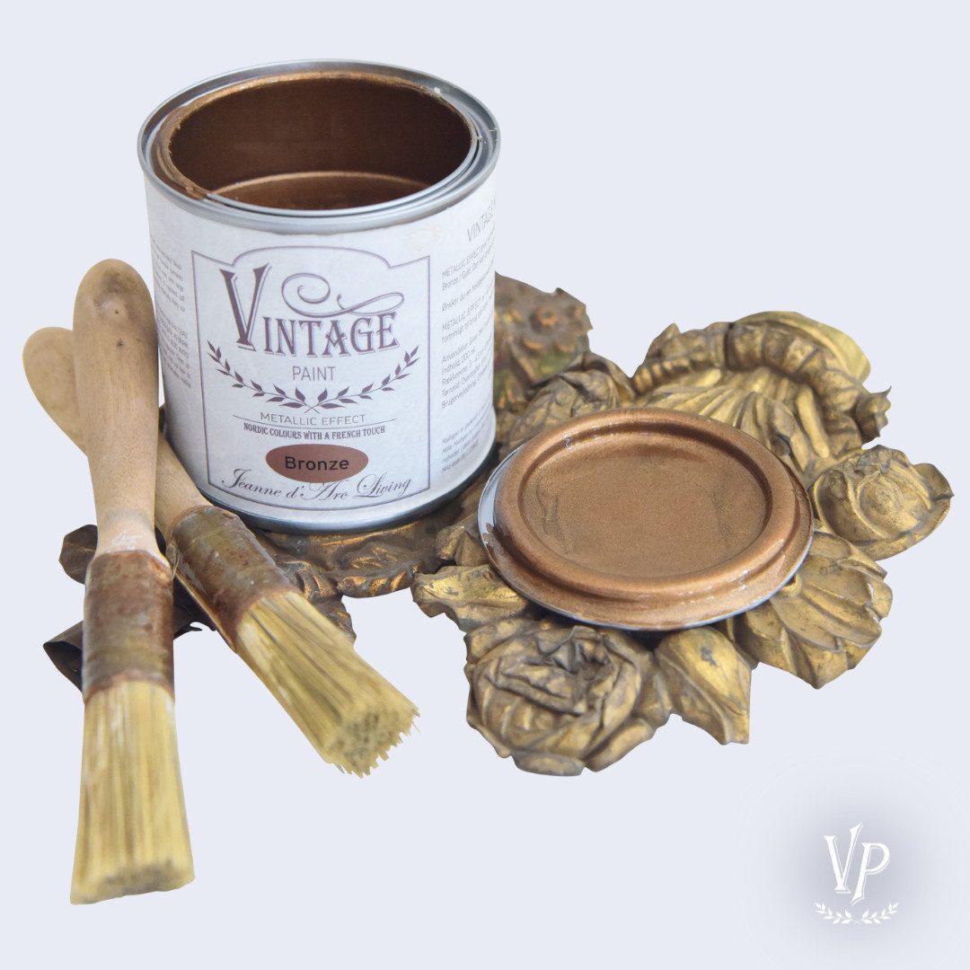 Vintage Paint Kreidefarbe Vintage Paint Metallic Gold Bronze Silber In/Outdoor 200ml Farbe, Spritzarm, Umweltfreundlich, Farbecht, ECO Label