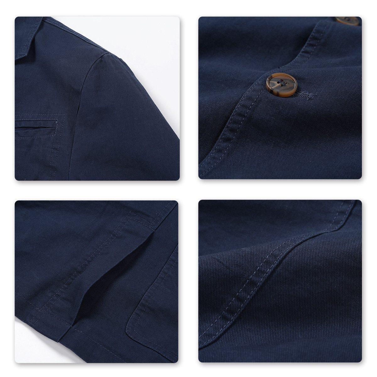Allthemen Sakko Slim Fit Casual-Sakko im Used Look – Bild 5 von 5