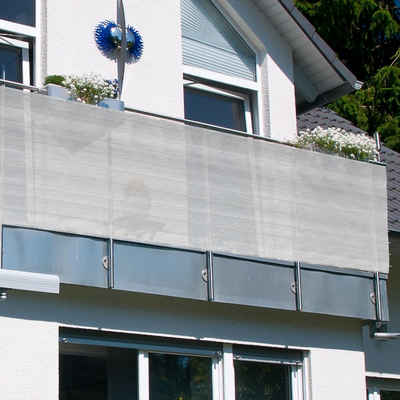 NYVI Balkonsichtschutz Balkon Sichtschutz ViewCover 90x500 cm - Ohne Bohren & Wetterfest HDPE (1-St) Balkonbespannung, Sichtschutz & Windschutz für Balkon, Terrasse, Zaun