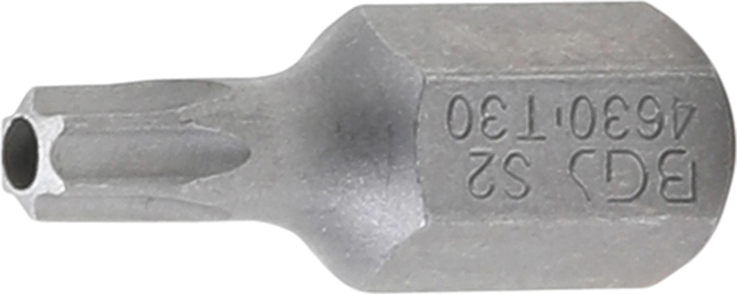 BGS technic Bit-Schraubendreher Bit, (für Außensechskant mm T-Profil Torx) (3/8), 10 Antrieb T30 Bohrung mit