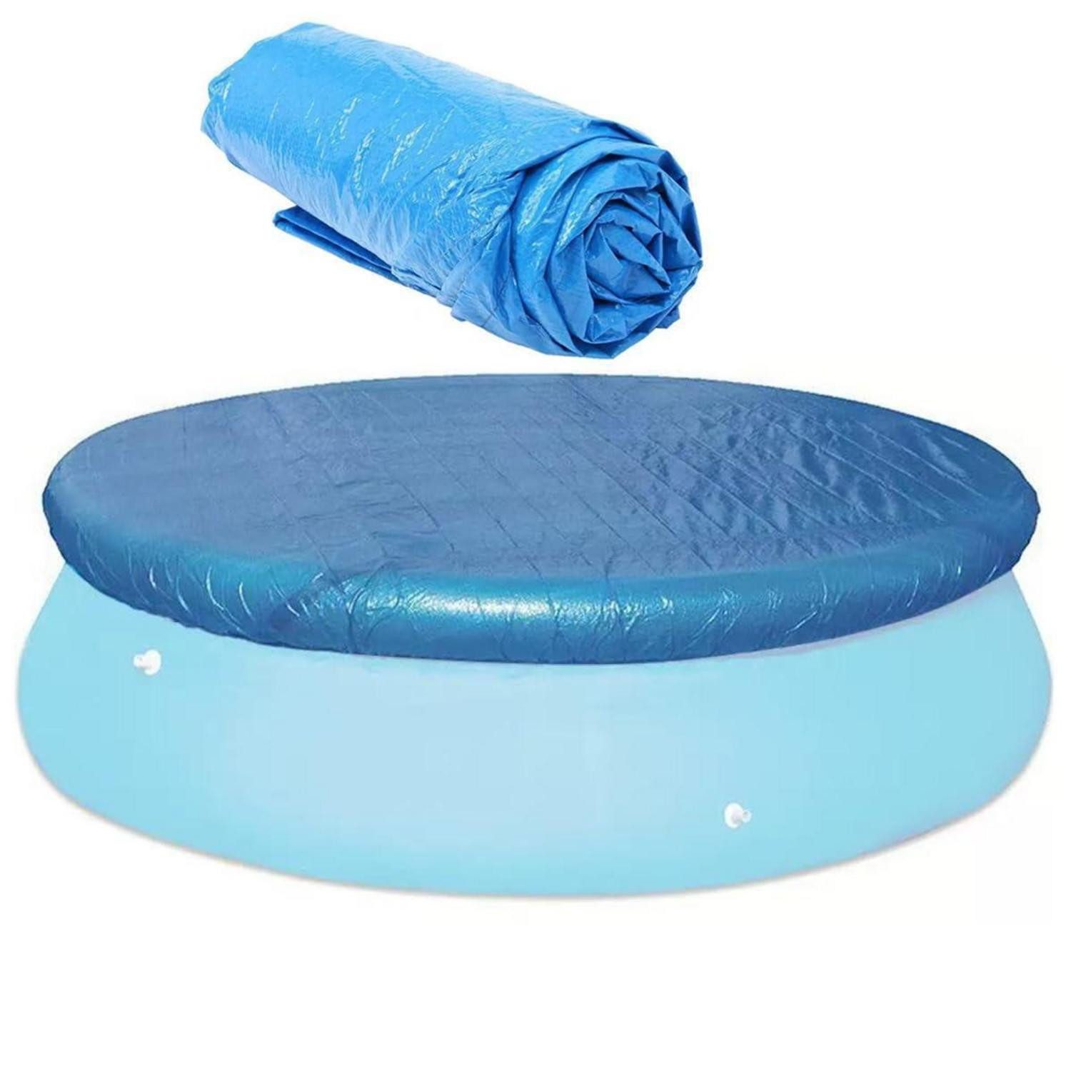 LuxusKollektion Pool-Abdeckplane Poolabdeckung rund 366cm Solar Kordelzug (1-St)
